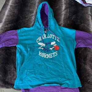 STARTER Charlotte Hornets Hoodie - Teal and Purple